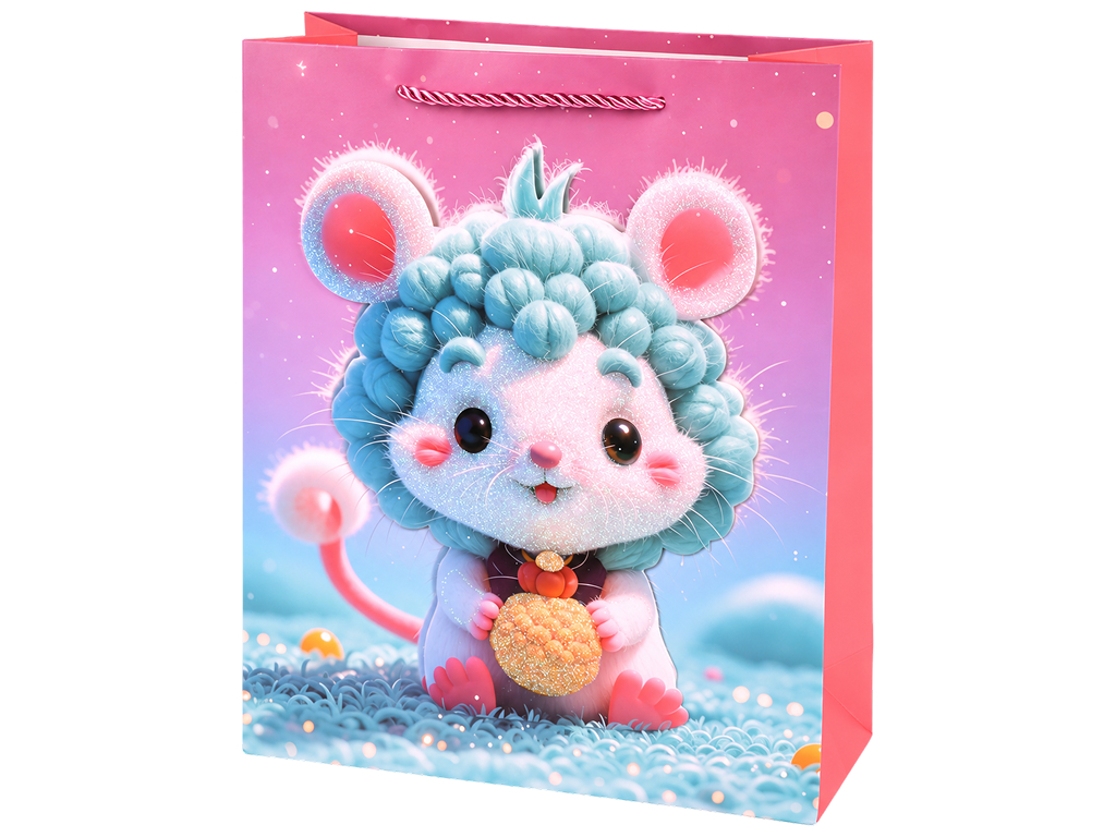 Пакет подарунковий паперовий Fairytale animals 3D, розмір L, 40×30×12 см, 4 дизайни (ціна за 1шт)