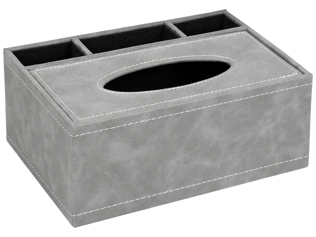 Диспенсер для салфеток Black, дерево, PU, с отделениями, 24×16×10 см