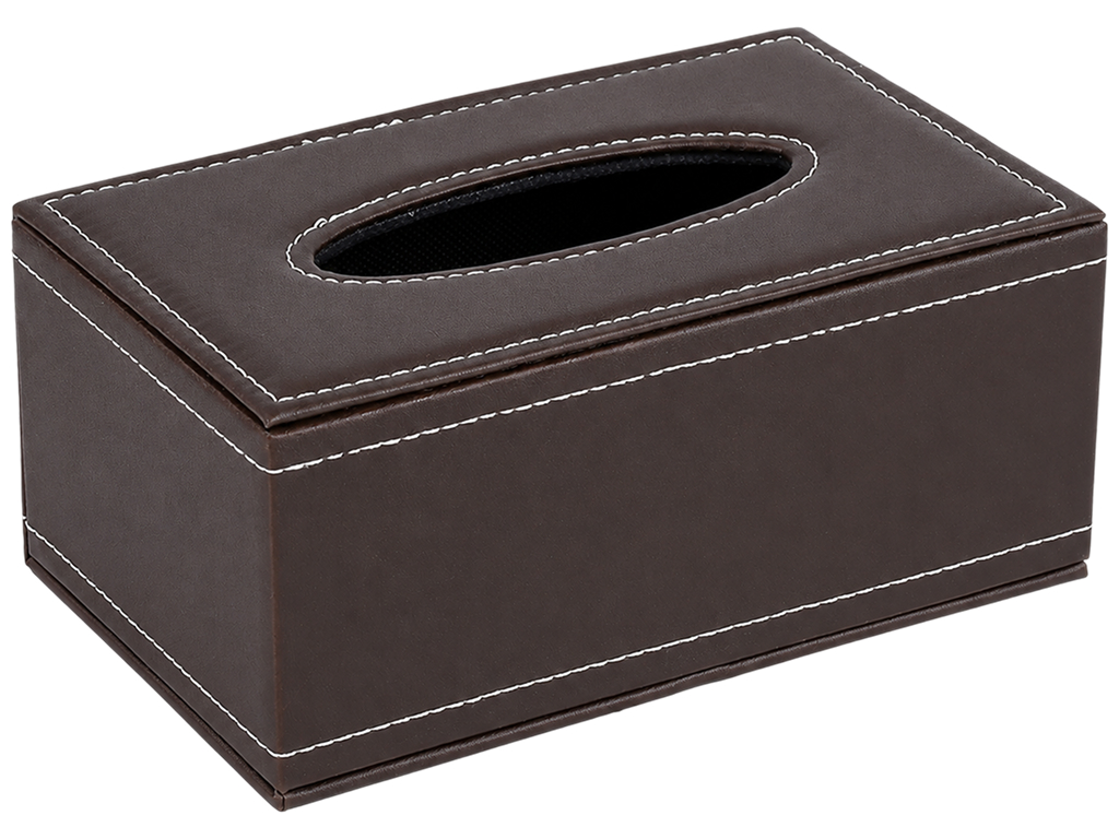 Диспенсер для салфеток Black, дерево, PU, прямоугольный, 12×20×9 см