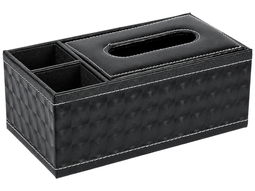 Диспенсер для серветок Black, дерево, PU, з відділеннями, 24×13×10 см