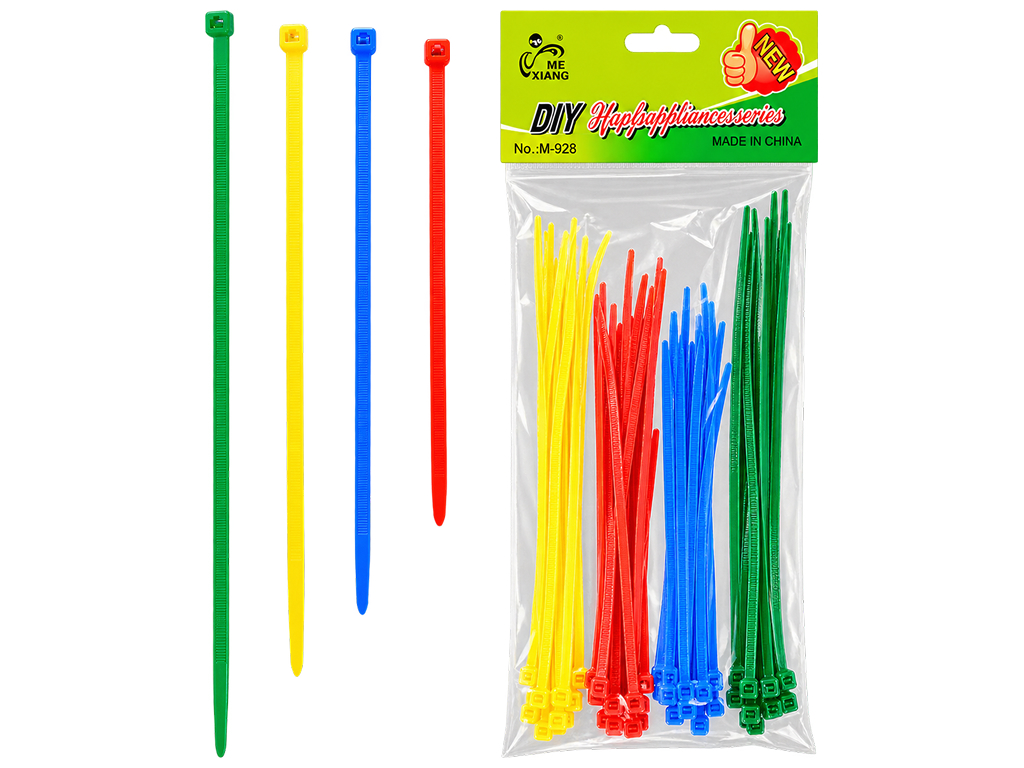 Стяжки кабельні нейлонові Color, 4 кольори, 12 см, 15 см, 20 см, 25 см, 40 шт