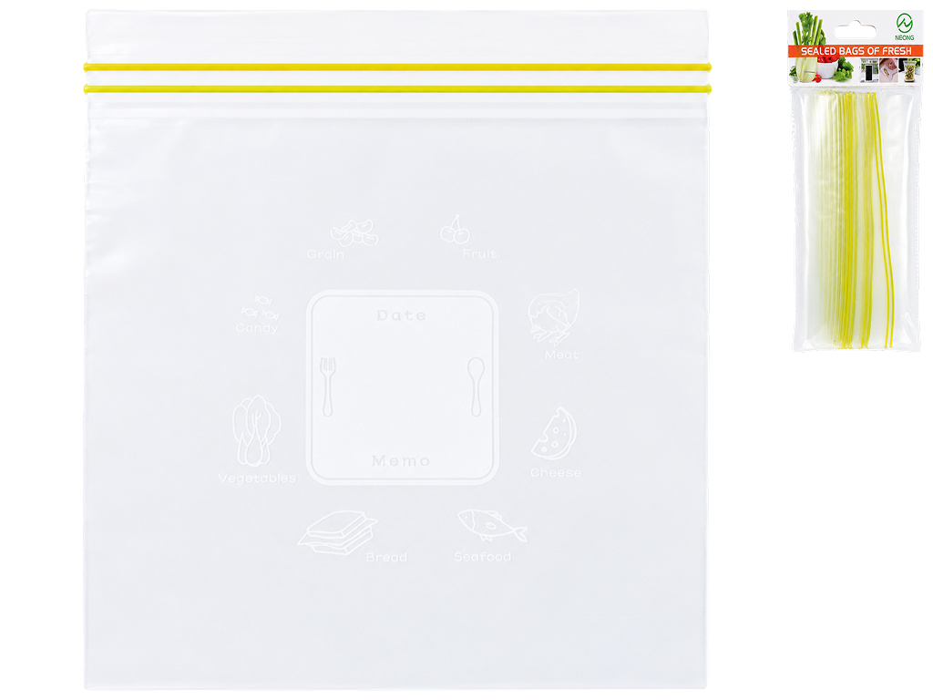 Пакети для заморожування Zip-Lock із застібкою, 20 шт, 14×17 см