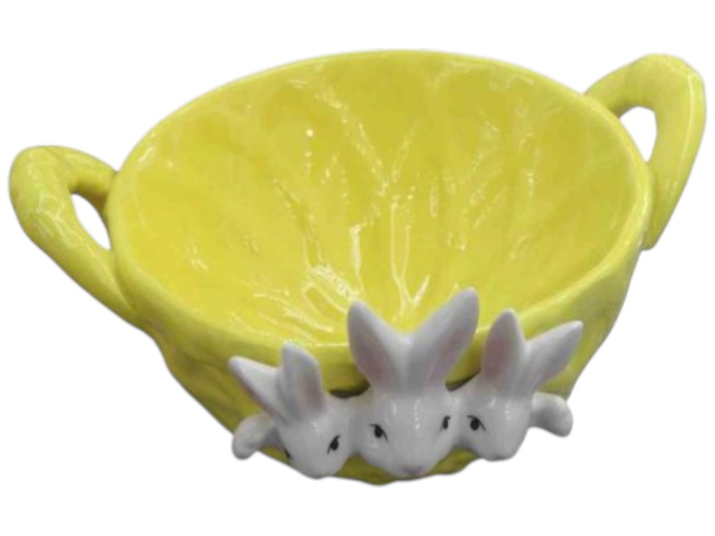 Конфетница пасхальная Easter, керамика, 15см, цвет желтый