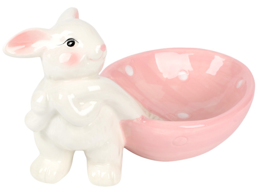 Конфетница-кашпо пасхальная Easter, керамика, 22х14см, цвет розовый