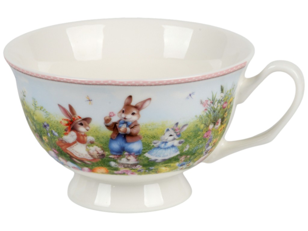 Чашка с блюдцем пасхальная Easter Tale, фарфор, 180мл, 14см (цена за 2 предмета)