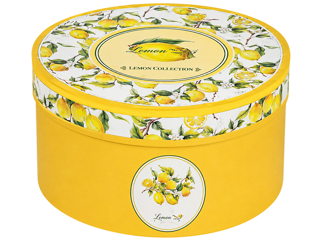 Чашка з блюдцем Lemon Sky, порцеляна, лимонний декор, 180 мл (ціна за набір)