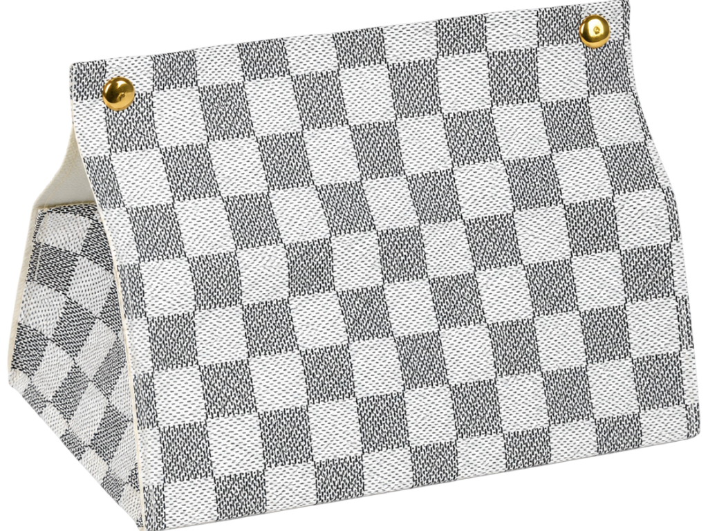 Диспенсер для салфеток, PU, клетчатый дизайн, 19×11×14 см, 7 дизайнов (цена за 1шт)