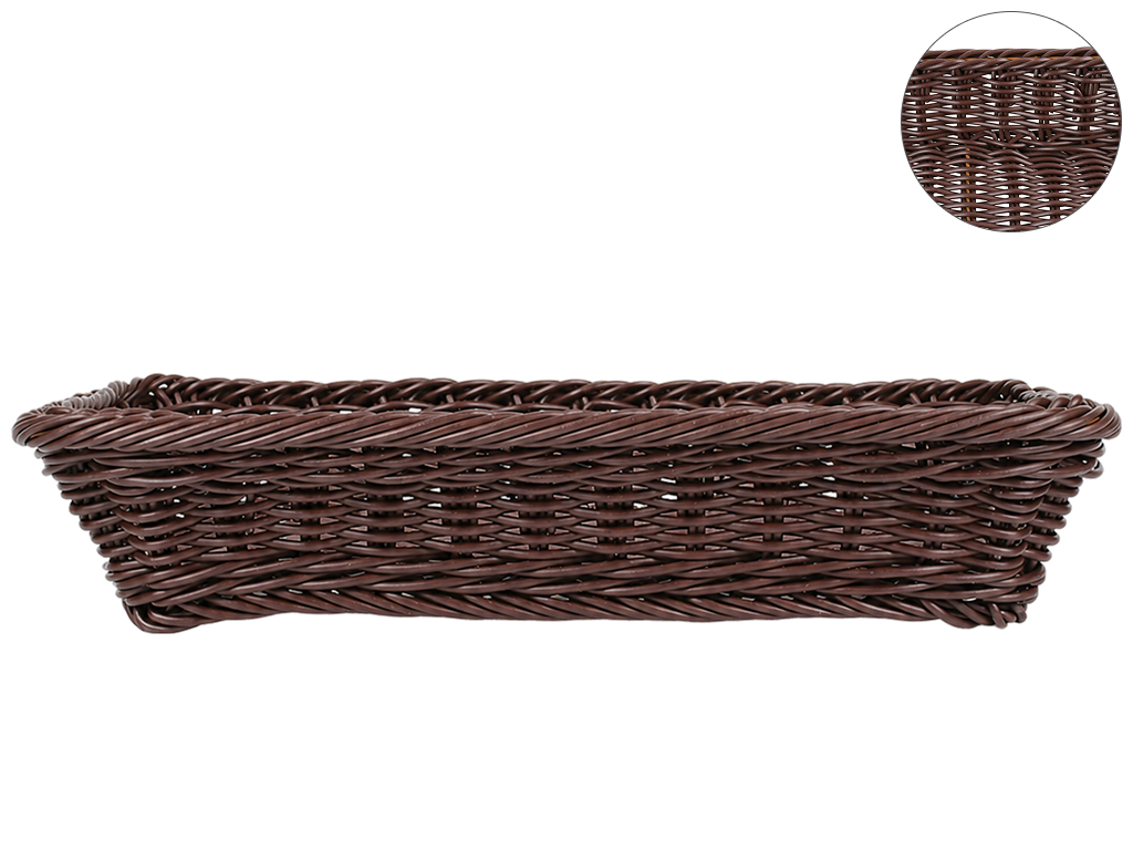 Корзина плетеная Cozy Basket, полиротанг, прямоугольная, 35×25×8 см