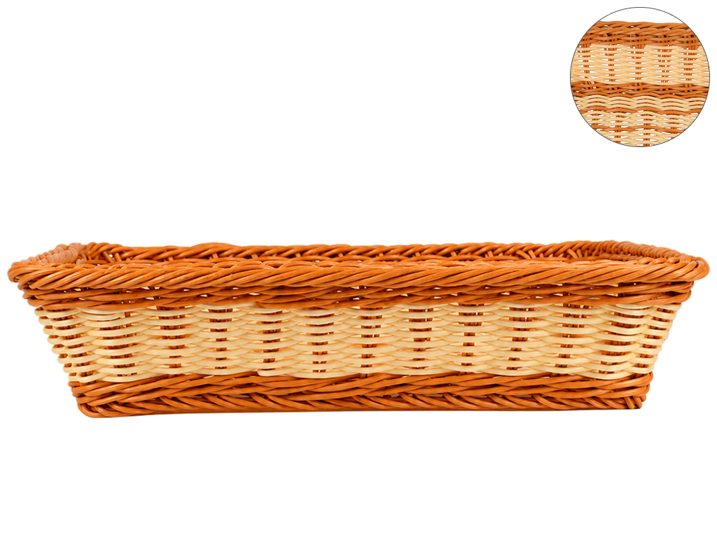 Корзина плетеная Pure Wicker, полиротанг, квадратная, 35×35×8 см