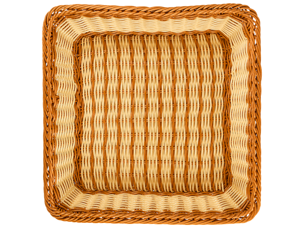 Корзина плетеная Pure Wicker, полиротанг, квадратная, 35×35×8 см
