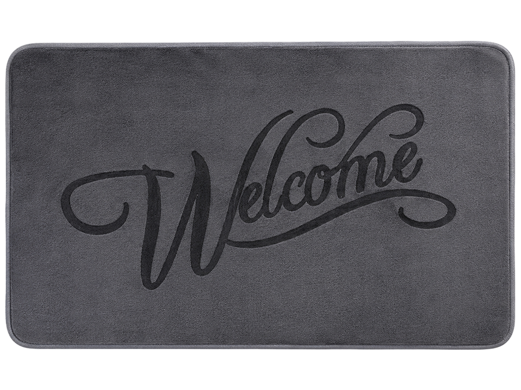 Килимок придверний Welcome, поліестер, TPR, прямокутний, 38×58 см, 4 дизайни (ціна за 1шт)