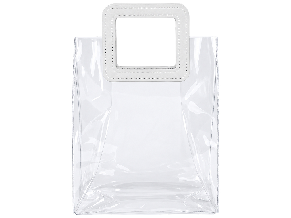 Пакет подарунковий Clarity M, ПВХ, прозорий, з жорсткими ручками, 25×28×14 см