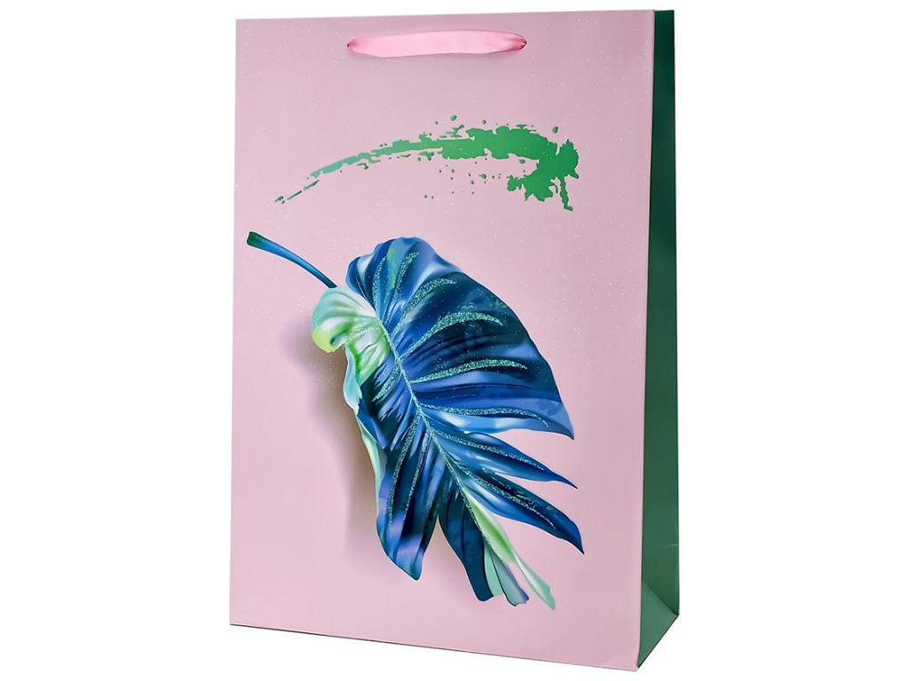 Пакет подарочный бумажный S Monstera, 23x18x10см