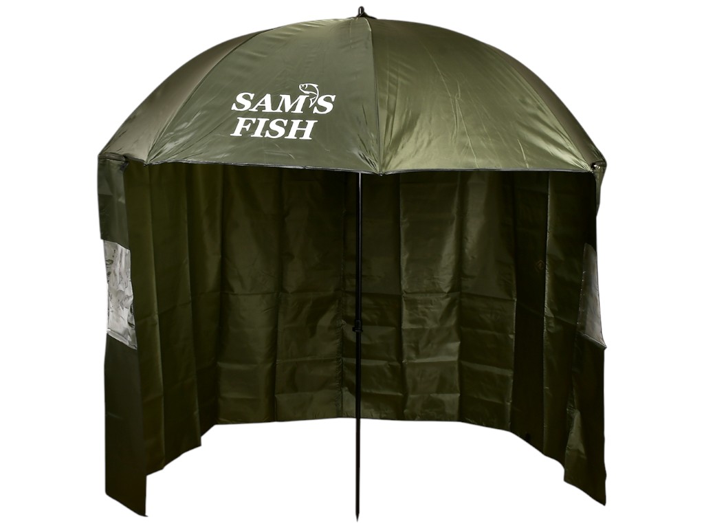 Парасолька-намет Sam's Fish, метал, поліестер, ПВХ, діаметр 2,2м, колір хакі