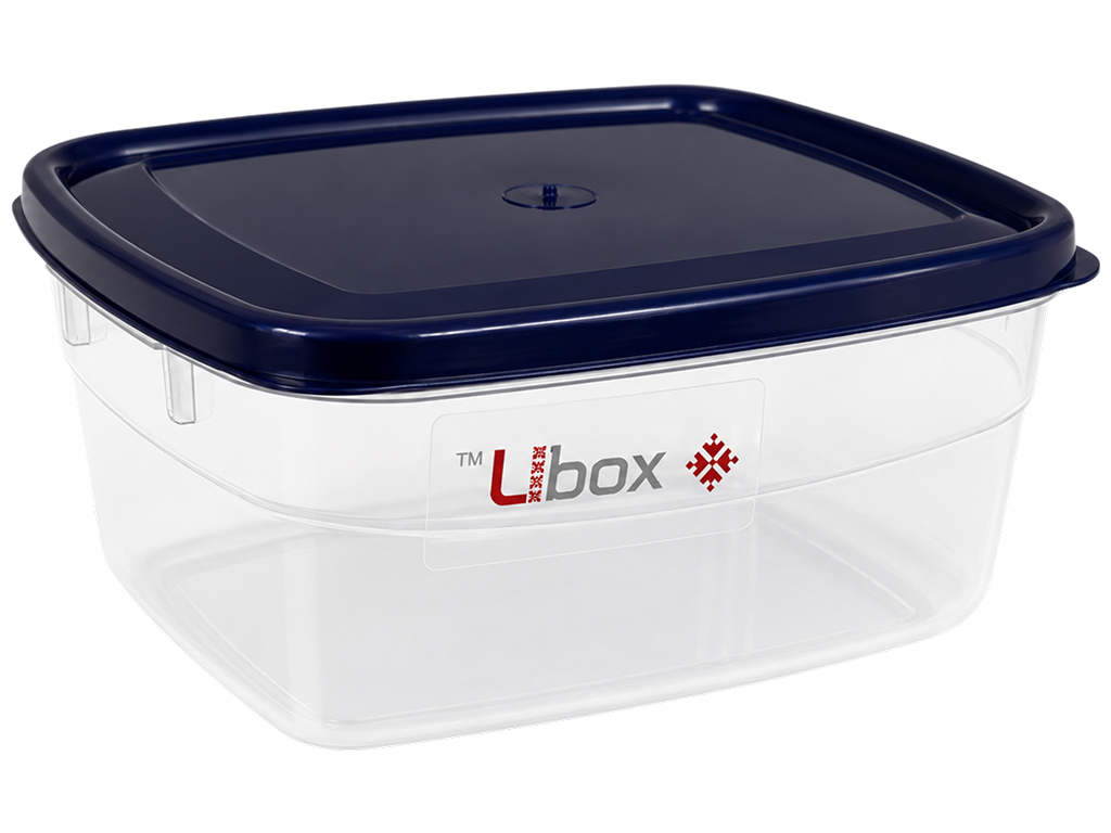 Судок із кришкою Ubox, поліпропілен, колір прозорий синій, 500мл