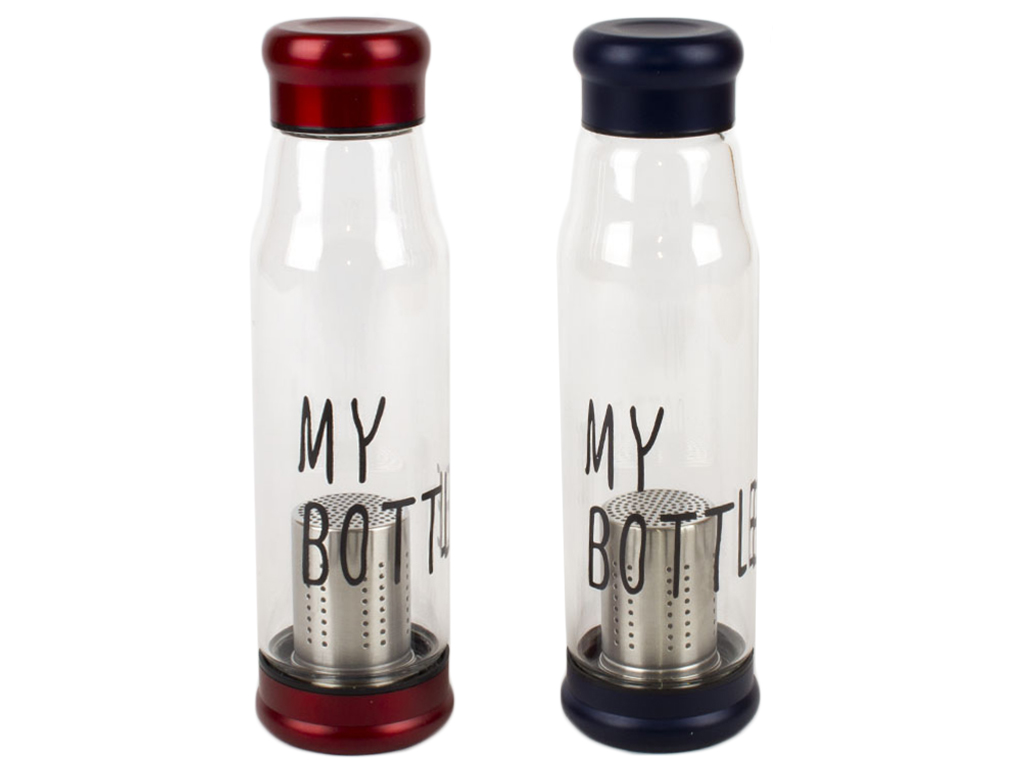 Пляшка-заварник "My Bottle" (скло+нерж. сталь, 2 кольори) 500мл