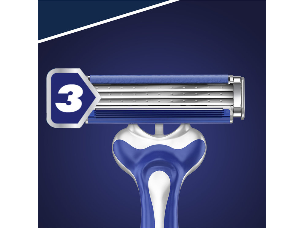 Бритва для гоління Gillette Blue 3 Comfort, одноразовий, 3 леза, пластик, хром, 8шт