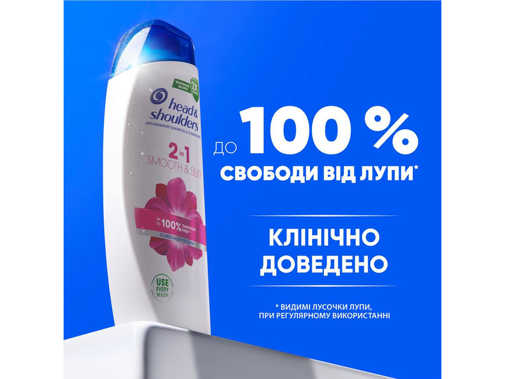 Шампунь и бальзам-ополаскиватель против перхоти Head&Shoulders 2в1 Гладкое и шелковистое, 330мл