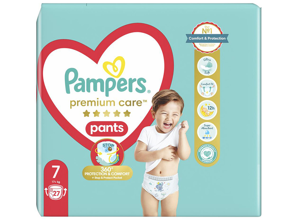 Підгузки-трусики Pampers Premium Care Pants, розмір 7 (17+ кг), 27шт