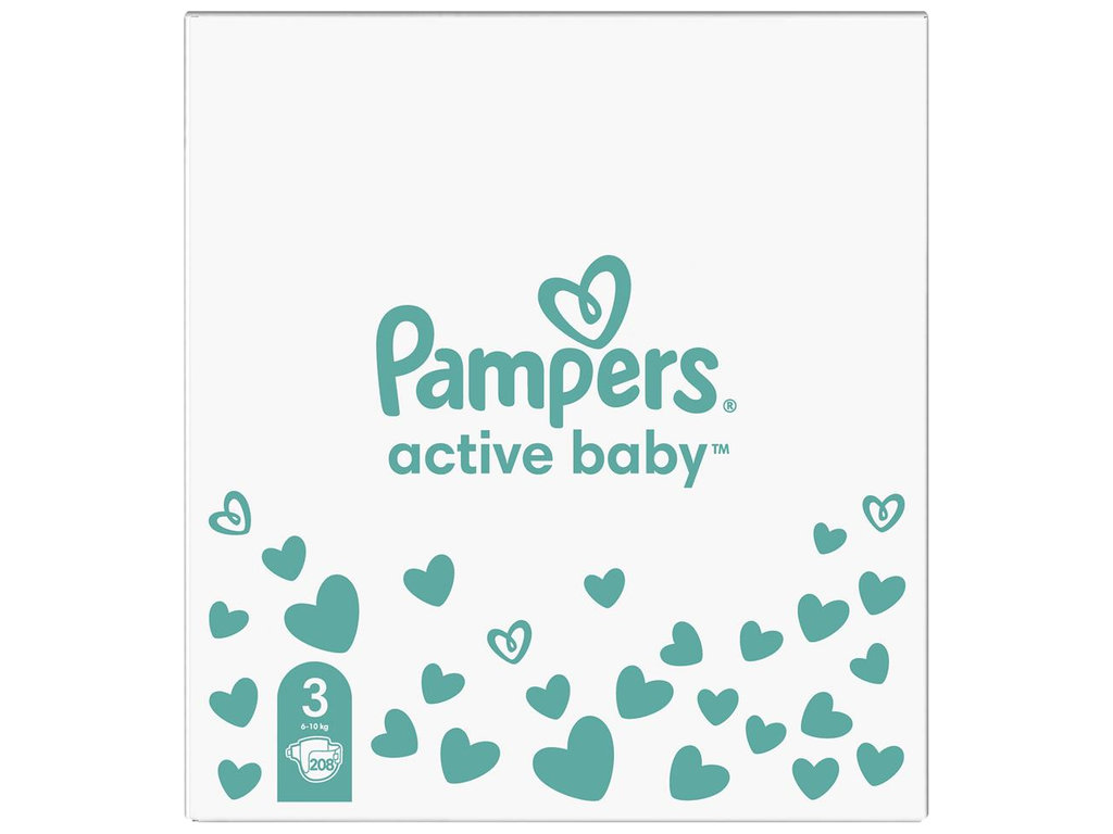 Підгузки-трусики Pampers Active Baby, одноразові, суперпоглинаючі, розмір 3, 6-10кг, 208шт/уп