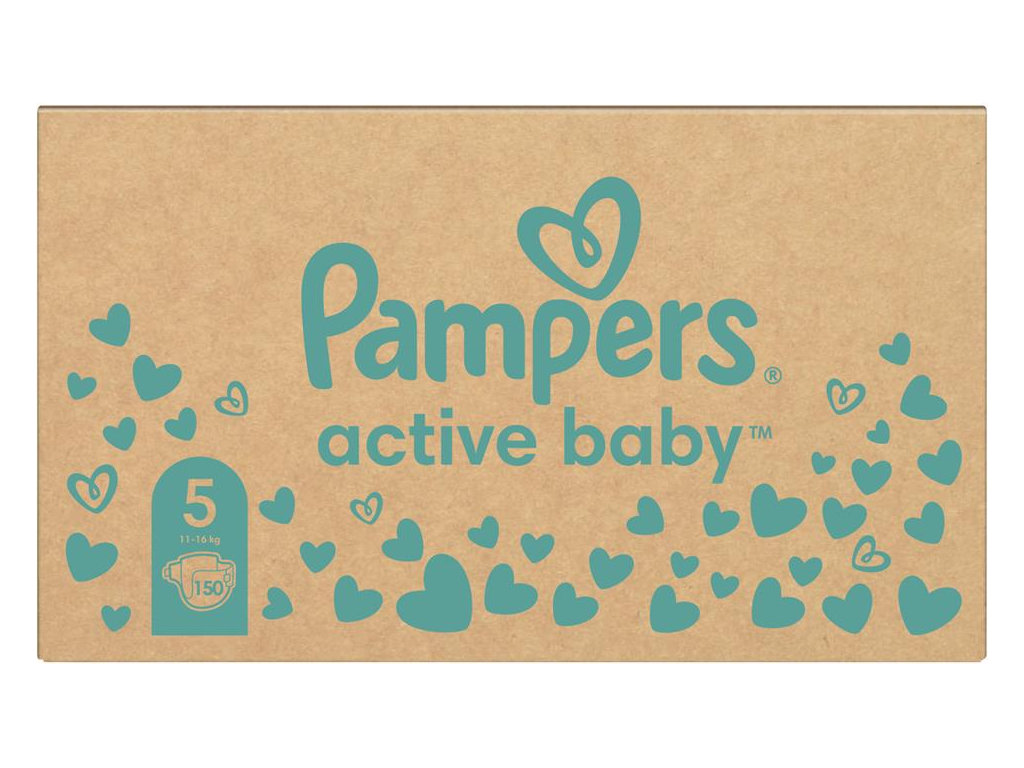 Підгузки-трусики Pampers Active Baby, одноразові, суперпоглинаючі, розмір 5, 11-16кг, 150шт/уп