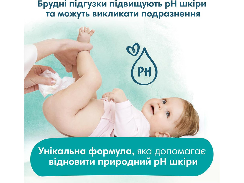 Вологі серветки Pampers Harmonie Aqua, бавовна, 24×48 шт
