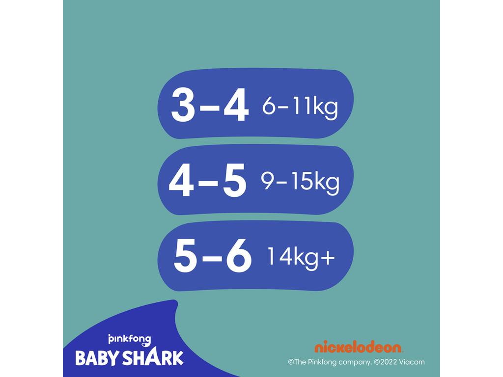 Трусики для плавання Pampers Splashers Baby Shark, не набирають воду, розмір 5-6, 14кг+, 10шт