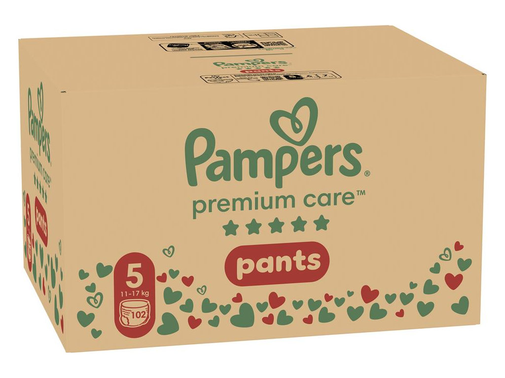 Підгузки-трусики Pampers Premium Care Pants, одноразові, розмір 5, 11-17кг, 102шт/уп