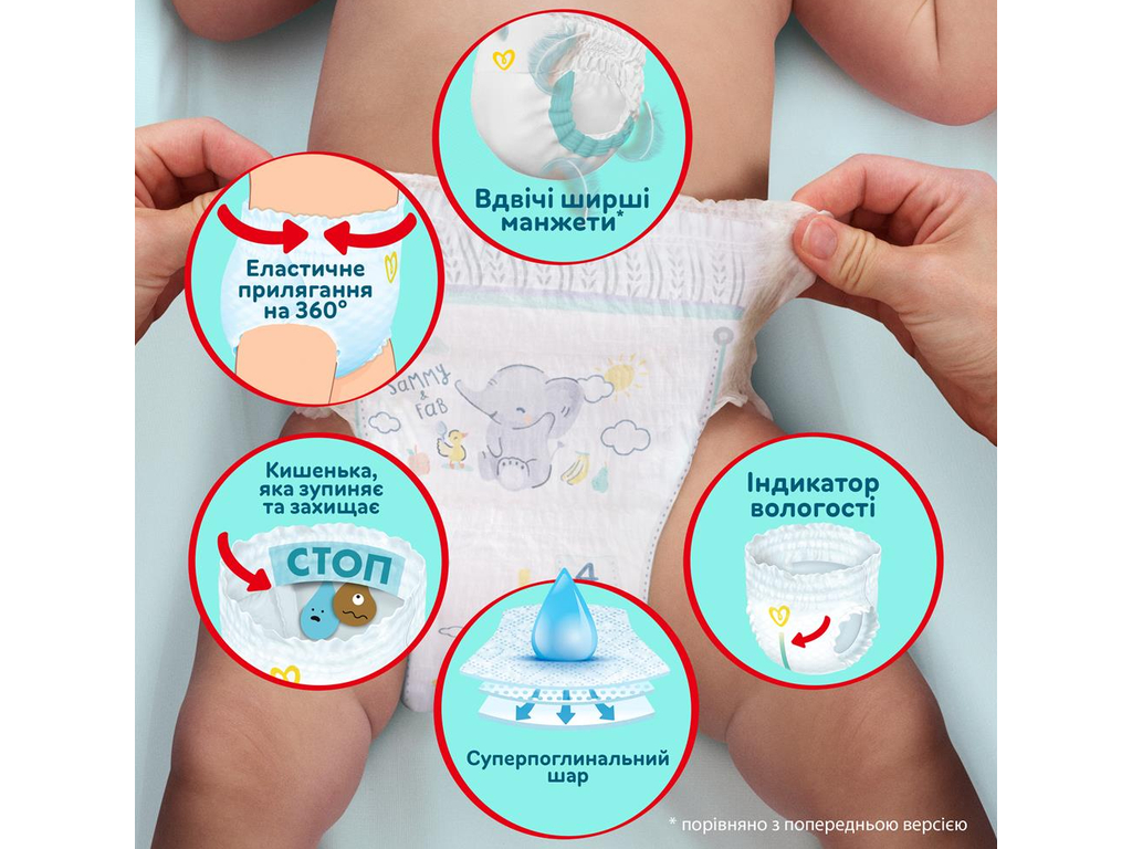 Підгузки-трусики Pampers Premium Care Pants, одноразові, розмір 5, 11-17кг, 102шт/уп