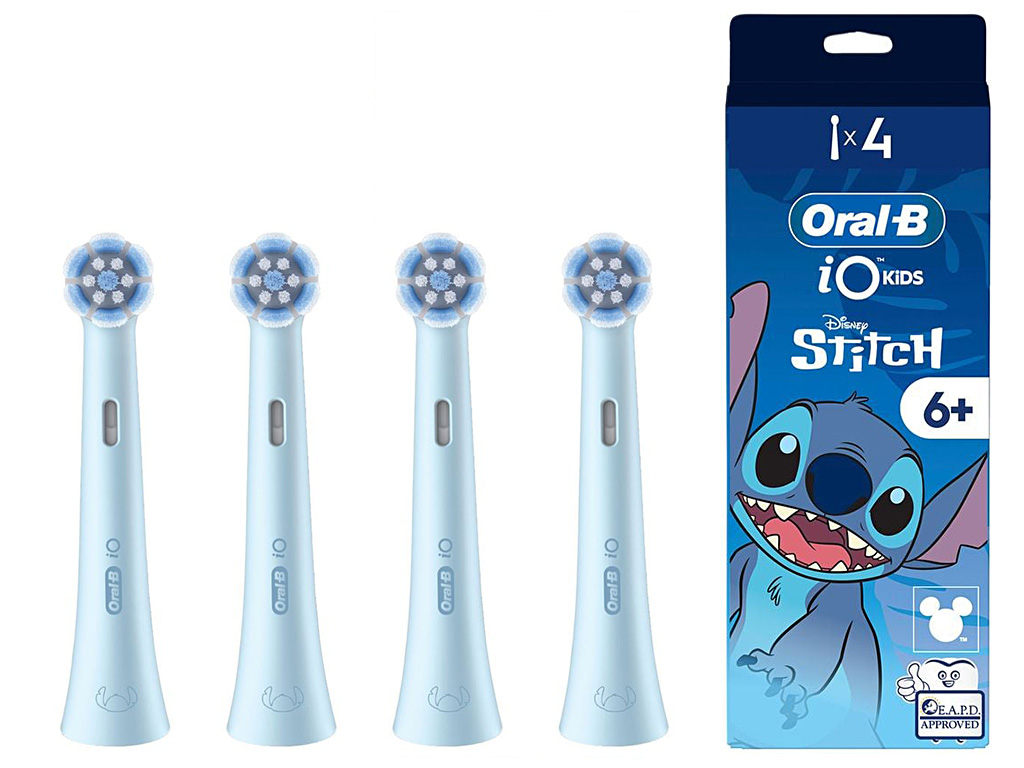 Насадки для электрической зубной щетки Oral-B iO Kids Disney Stitch, детские, пластик, нейлон, 4шт