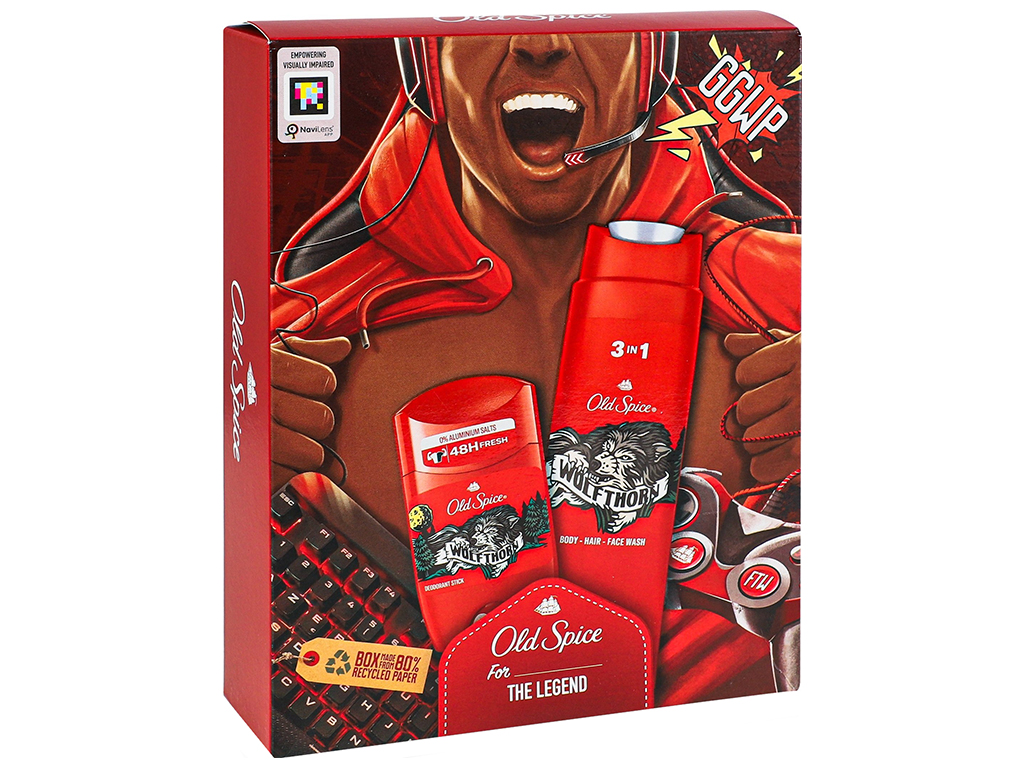 Подарочный набор Old Spice Gamer Wolfthorn Твердый дезодорант 50мл+Гель для душа-Шампунь 3в1 250мл