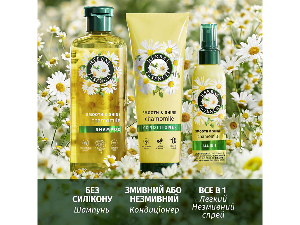 Бальзам-ополаскиватель Herbal Essences, несмываемый, ромашка, для всех типов волос, 145мл