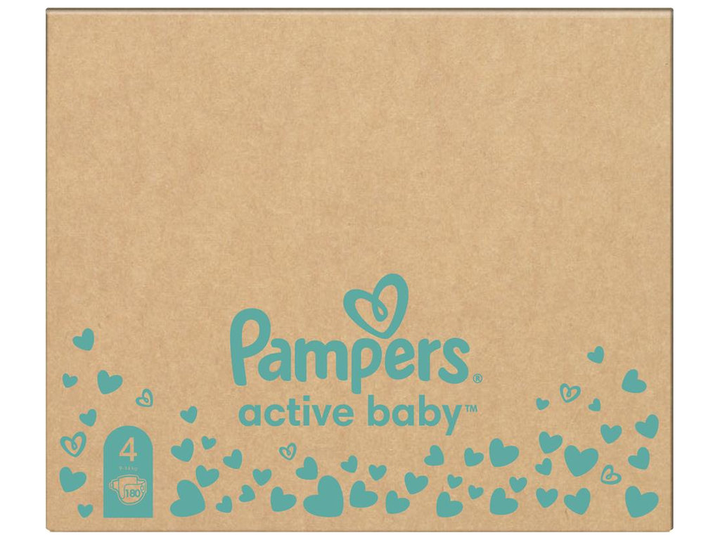 Підгузки Pampers Active Baby, одноразові, шар Extra Sleep, розмір 4 (Maxi), 9-14кг, 180шт/уп