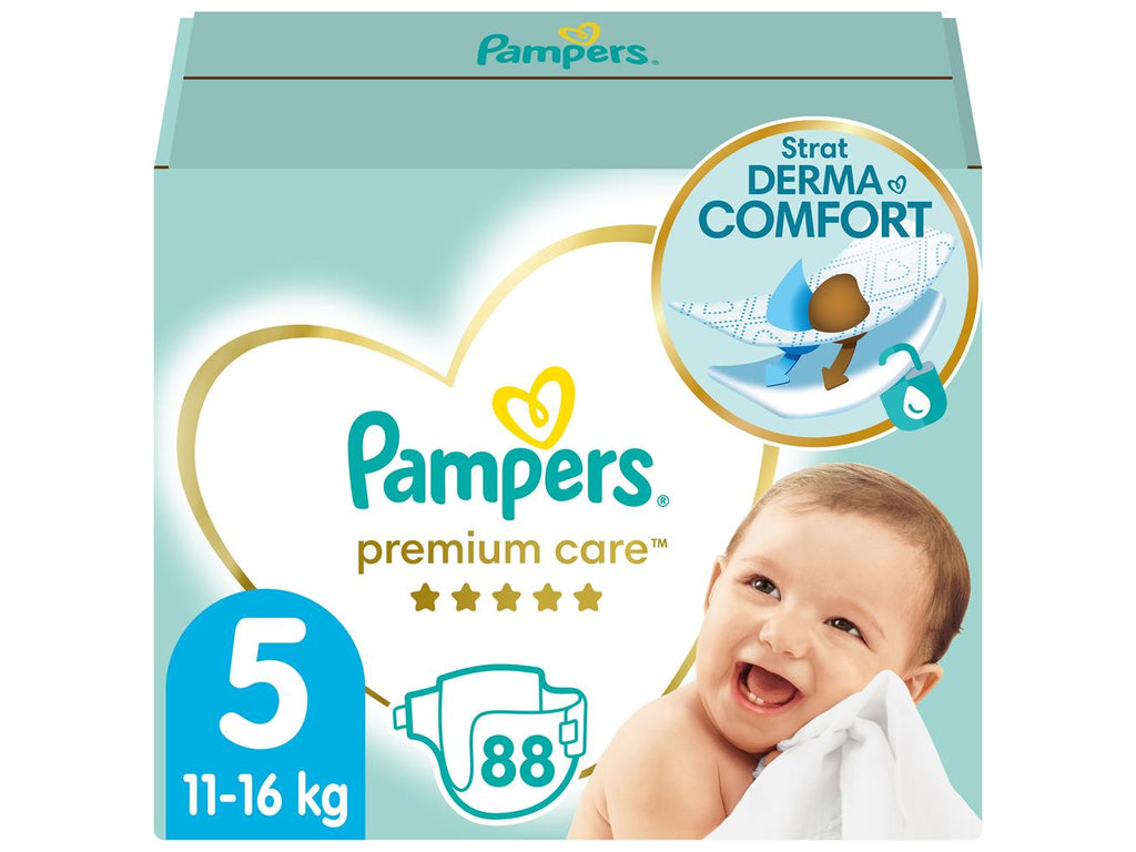 Підгузки Pampers Premium Care Junior, розмір 5 (11–16 кг), 88шт
