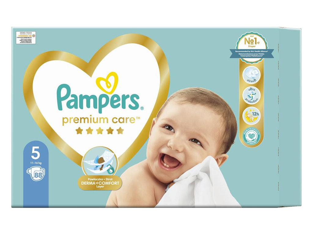 Підгузки Pampers Premium Care Junior, розмір 5 (11–16 кг), 88шт
