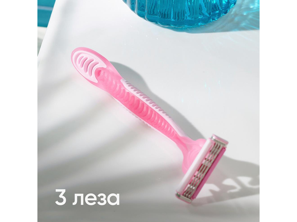 Станок для бритви Gillette Simply Venus 3, одноразовий, з алое, 3 леза, пластик, колір рожевий, 4шт
