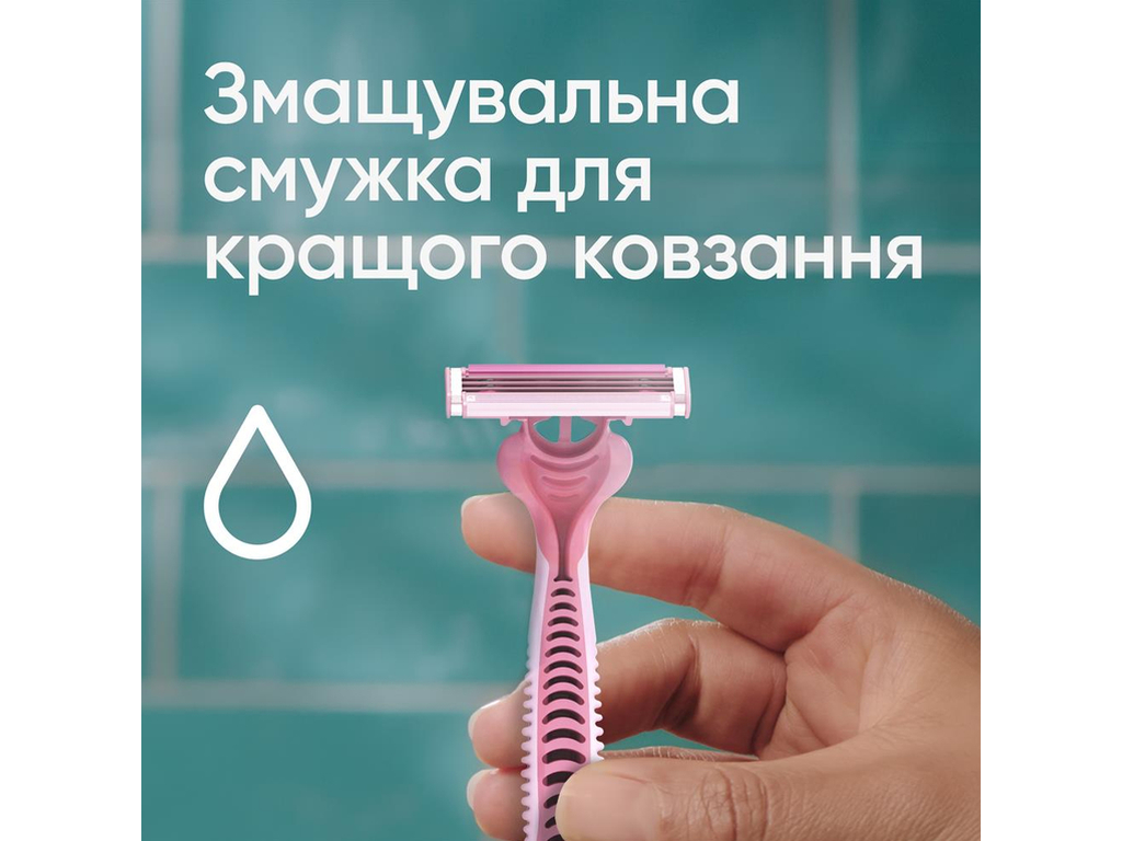 Станок для бритви Gillette Simply Venus 3, одноразовий, з алое, 3 леза, пластик, колір рожевий, 4шт