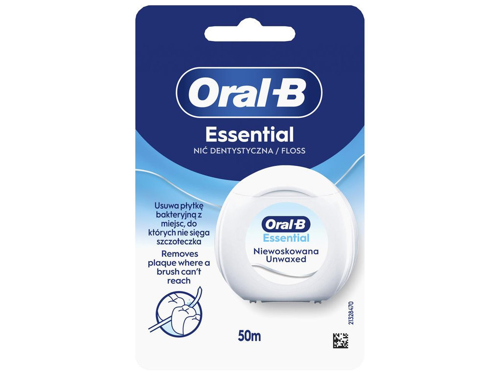 Зубная нить Oral-B Essential Floss, не вощена 50м