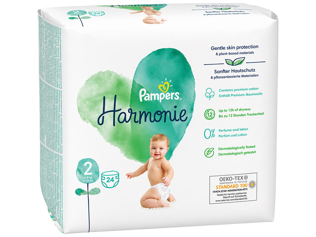 Підгузки одноразові Pampers Harmonie, розмір 2 Mini, 4-8 кг, 24шт