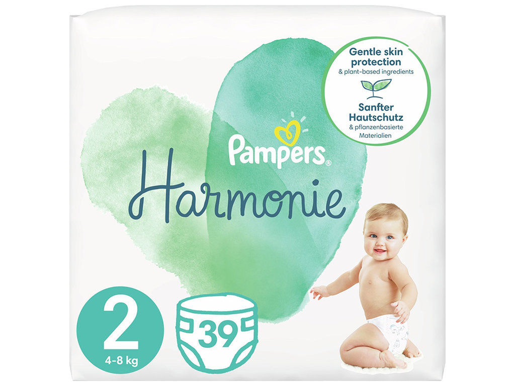Підгузки одноразові Pampers Harmonie, розмір 2 Mini, 4-8 кг, 39шт