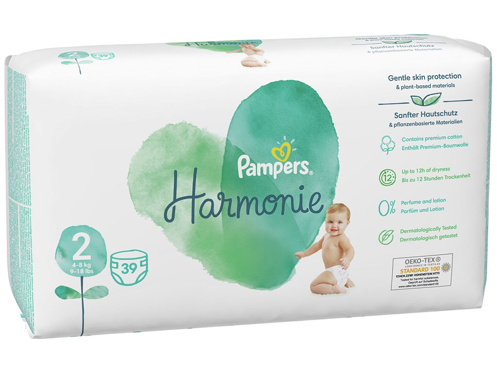 Підгузки одноразові Pampers Harmonie, розмір 2 Mini, 4-8 кг, 39шт