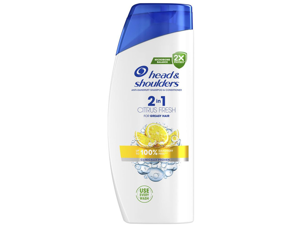 Шампунь-бальзам Head & Shoulders 2 в 1 Цитрусовая свежесть, против перхоти для жирных волос, 625мл