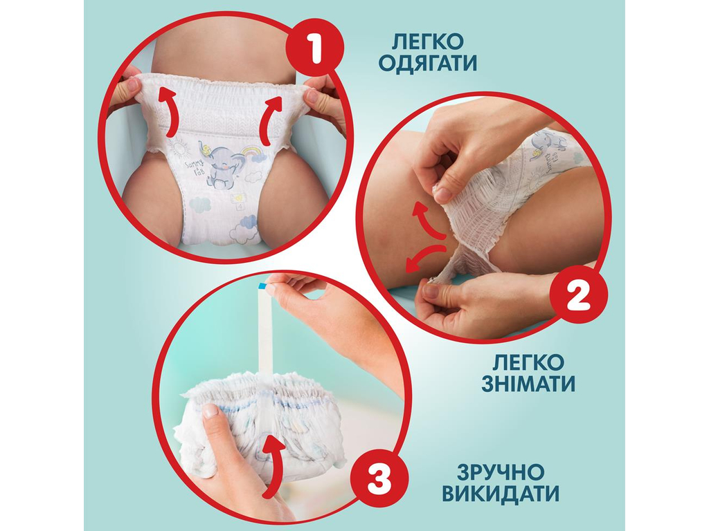 Підгузки-трусики Pampers Premium Care Pants, одноразові, розмір 6, 15+ кг, 31шт
