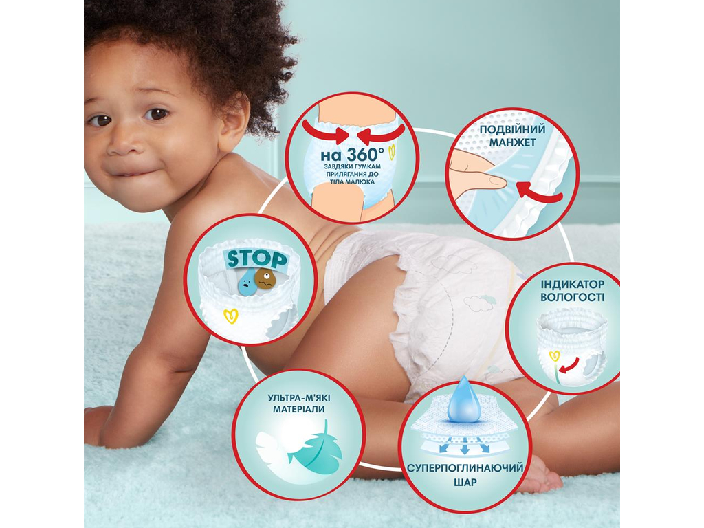 Підгузки-трусики Pampers Premium Care Pants, одноразові, розмір 5, 11-17кг, 52шт/уп