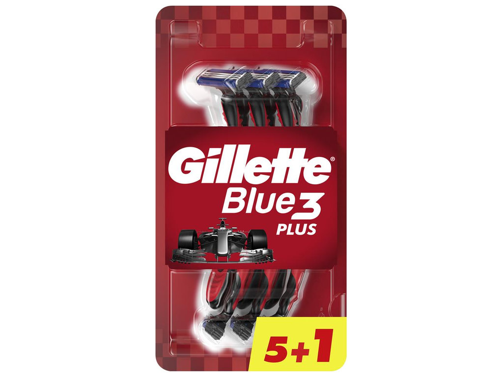 Бритва для гоління Gillette Blue 3 Nitro Plus, одноразовий, 3 леза, пластик, хром, 6шт