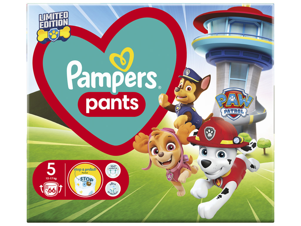 Підгузки-трусики Pampers Active Baby Pants Щенячий патруль, одноразові, розмір 6, 12-17 кг, 66шт