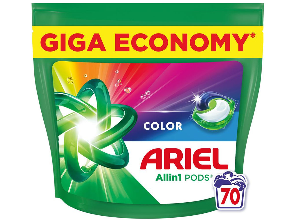 Капсулы для стирки Ariel All-in-1 PODS для цветного белья, 70шт