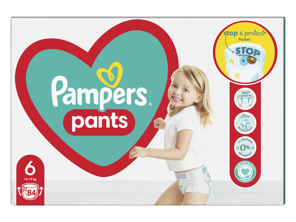 Підгузки-трусики Pampers Active Baby Pants, одноразові, суперпоглинаючі, розмір 6, 13-19кг, 84шт
