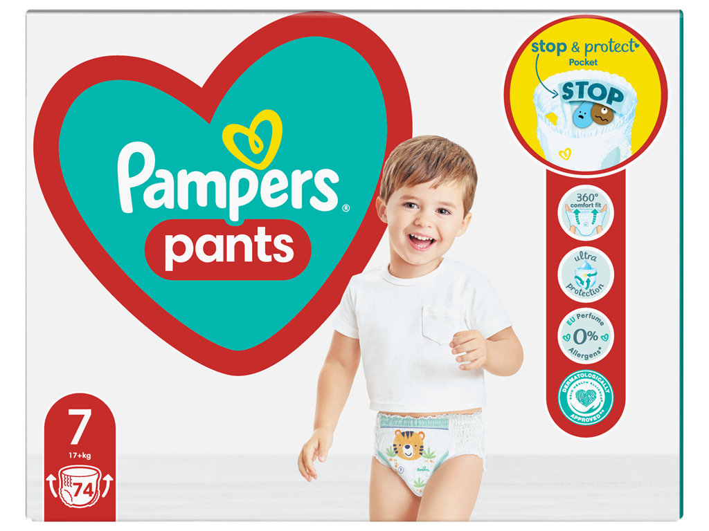 Підгузки-трусики Pampers Active Baby Pants, одноразові, суперпоглинаючі, розмір 7, 15кг+, 74шт