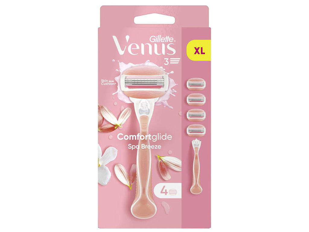 Бритва с 3 лезвиями Gillette Venus ComfortGlide Spa Breeze с 4 сменными кассетами